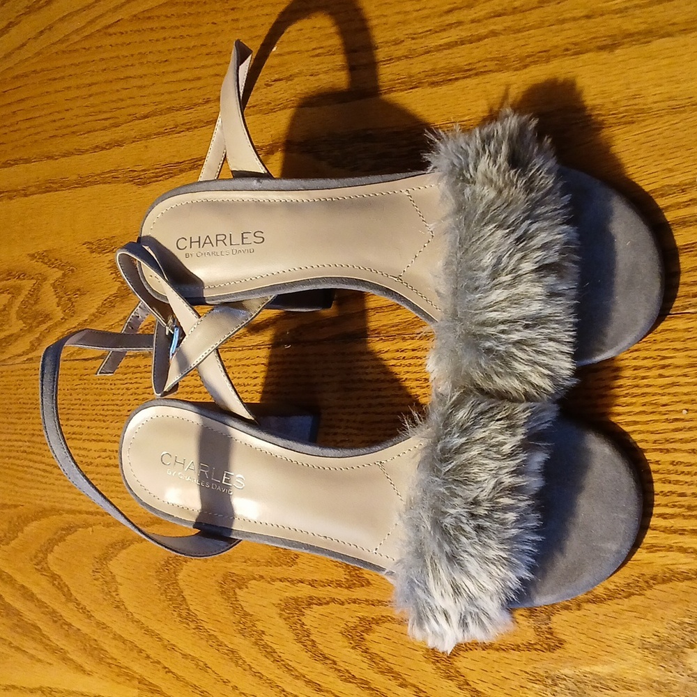 Furry dress sandals